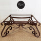 Mexports by Susana Molina 1251AM 48" Mesquite Wood Top Rounded Corners Gold Citrine Inlay Square Coffee Table