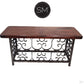 Mexports by Susana Molina 1252CM 72" Mesquite Wood Top Rounded Corners Red Coral Inlay Rectangular Console Table
