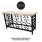 Mexports by Susana Molina 1252CT 63" Cream Travertine Chiseled Edge Rectangular Console Table
