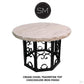 Mexports by Susana Molina 1252DT 54" Cream Travertine Chisel Edge Round Dining Table With Wrought Iron Base