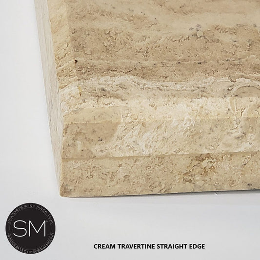 Mexports by Susana Molina 1255FT 44" Cream Travertine Stone Straight Edge Rectangular Console Table