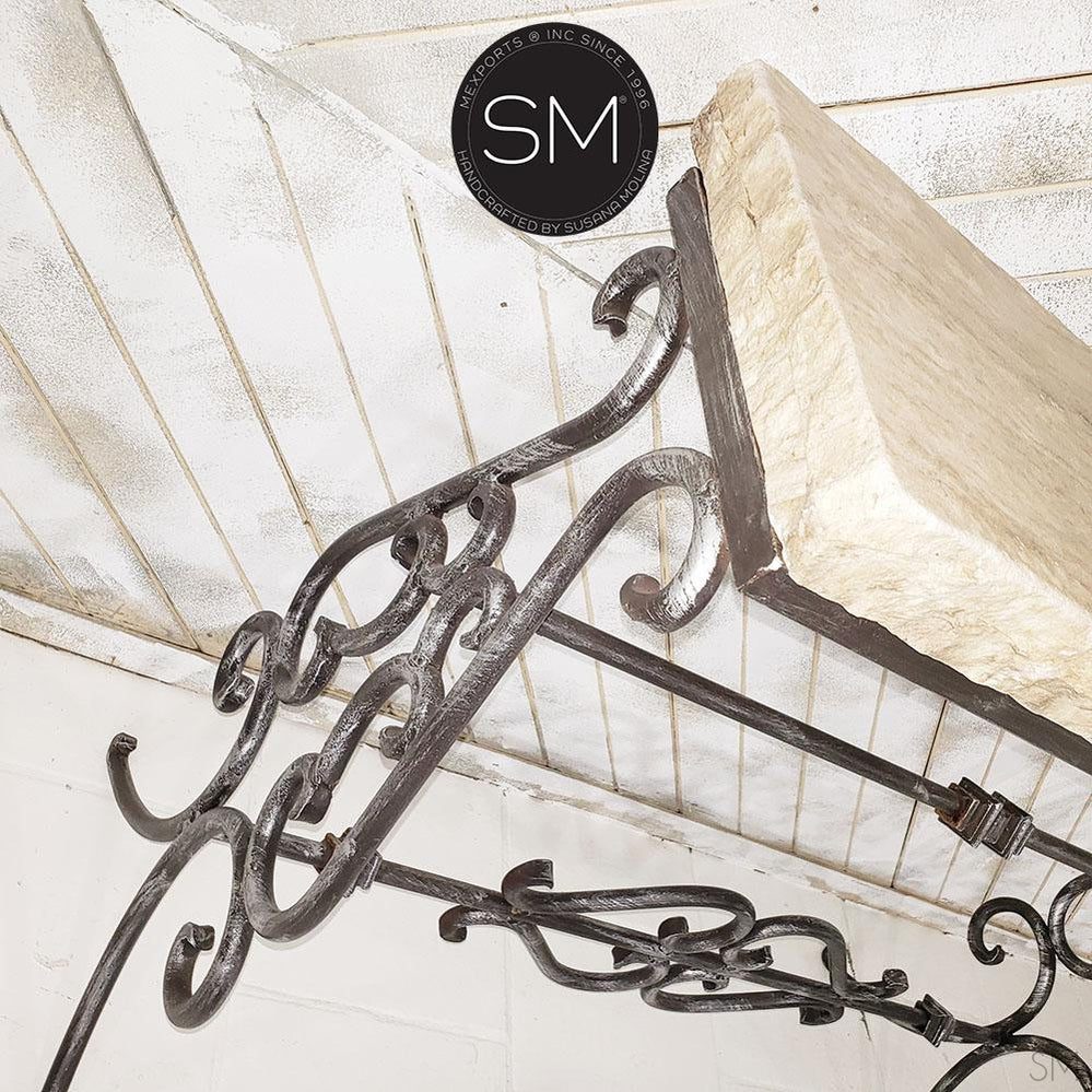 Mexports by Susana Molina 1256FT 44" Cream Travertine Straight Edge Rectangular Console Table