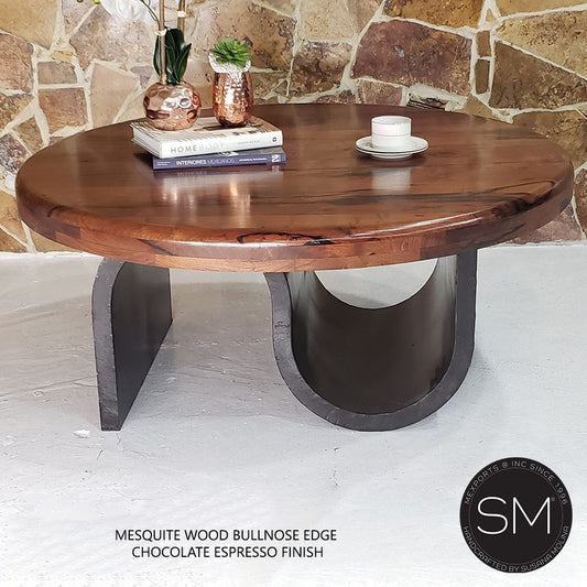 Mexports by Susana Molina 1257AAAM 38" Mesquite Wood Top No Inlay Round Coffee Table