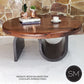 Mexports by Susana Molina 1257AAAM 48" Mesquite Wood Top Turquoise Inlay Round Coffee Table