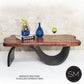 Mexports by Susana Molina 1257AAM 60" Mesquite Wood Top Free Form Edge Turquoise Inlay Rectangular Coffee Table