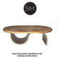 Mexports by Susana Molina 1257AAOT 60" Peach Travertine Top Bullnose Edge Rustic Oval Coffee Table