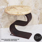 Mexports by Susana Molina 1257BBT 24" Peach Travertine Stone Bullnose Edge Round Side Table With S-Shaped Base