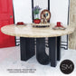 Mexports by Susana Molina 1258DT 54" Cream Travertine Chisel Edge Small Round Dining Table