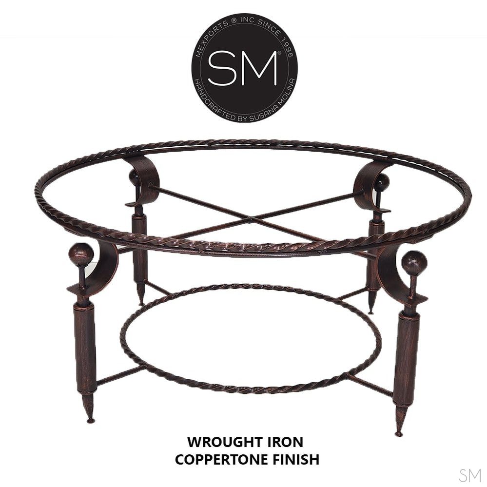 Mexports by Susana Molina 1265AAAC 38" Oxidized Hammered Copper Top Round Coffee Table