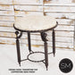 Mexports by Susana Molina 1265BBT 24" Cream Travertine Chisel Edge Round Side Table