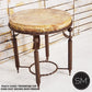 Mexports by Susana Molina 1265BBT 24" Peach Travertine Chisel Edge Round Side Table