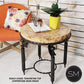 Mexports by Susana Molina 1265BBT 24" Peach Travertine Chisel Edge Round Side Table