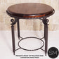 Mexports by Susana Molina 1265LM 31" Mesquite Wood Top Red Coral Inlay Round Side Table