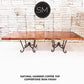 Mexports by Susana Molina 132" x 48" Natural Hammer Copper Top With Nailheads on Edge Double Pedestal Dining Table