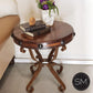 Mexports by Susana Molina 24" Mesquite Wood Red Coral Inlay With Nailheads on Edge Aesthetic Round Side Table
