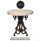 Mexports by Susana Molina 38" Cream Chisel Edge Travertine Stone Round Wine Bar Table