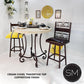 Mexports by Susana Molina 38" Cream Chisel Travertine Top Round Bar Table