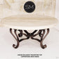 Mexports by Susana Molina 38" Cream Travertine Stone Bullnose Edge Elegant Round Coffee Table