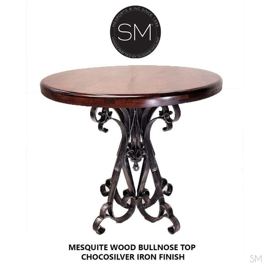 Mexports by Susana Molina 38" Mesquite Wood High End Round Bar Table