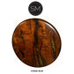 Mexports by Susana Molina 38" Mesquite Wood Tabletop Round Bar Table With Gold Citrine Gemstone Inlay