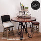 Mexports by Susana Molina 38" Mesquite Wood Tabletop Round Bar Table With Hammer Copper Inlay