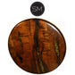 Mexports by Susana Molina 38" Mesquite Wood Top Bullnose Edge Elegant Round Bar Table With Gold Citrine Inlay and Nails