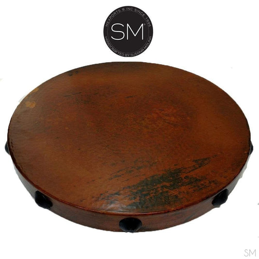 Mexports by Susana Molina 38" Natural Hammered Copper Round Pub Table With Nails