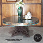 Mexports by Susana Molina 38" Oxidized Hammer Copper Top Deluxe Round Coffee Table With Scrolls on the Legs