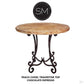 Mexports by Susana Molina 38" Peach Chisel Travertine Top Round Bar Table