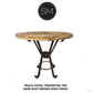 Mexports by Susana Molina 38" Peach Chiseled Edge Luxury Outdoor Travertine Round Bar Table