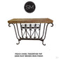 Mexports by Susana Molina 44" Peach Travertine Stone Chiseled Edge Rectangular Console Table