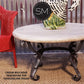 Mexports by Susana Molina 48" Cream Travertine Top Bullnose Edge Exotic Round Coffee Table