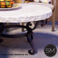 Mexports by Susana Molina 48" Cream Travertine Top Chisel Edge Exotic Round Coffee Table