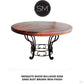 Mexports by Susana Molina 48" Mesquite Wood Bullnose Edge Hammer Copper Inlay With Nailheads Luxury Round Dining Table