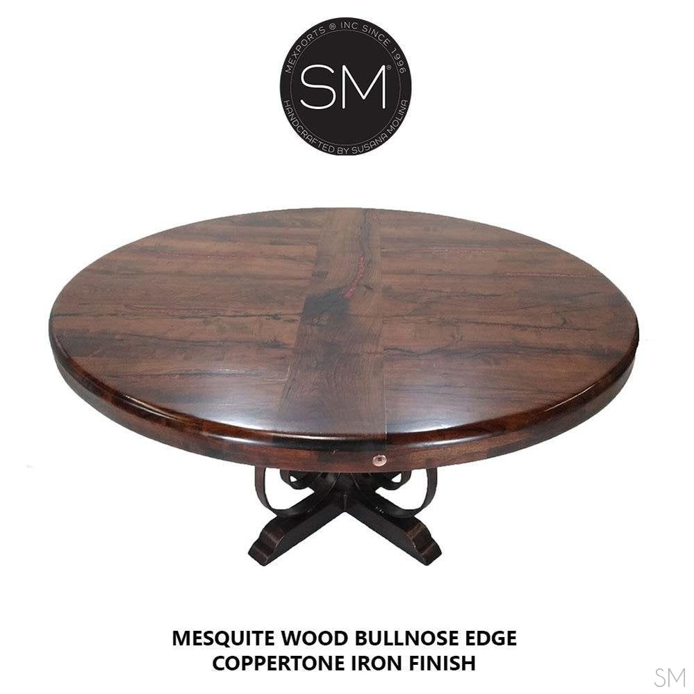 Mexports by Susana Molina 48" Mesquite Wood No Inlay Luxurious Round Dining Table