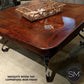 Mexports by Susana Molina 48" Mesquite Wood Top Rounded Corners No Inlay With Nailheads on Edge Square Coffee Table