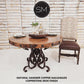 Mexports by Susana Molina 48" Natural Hammer Copper With Nailheads on Edge Round Dining Table