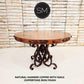 Mexports by Susana Molina 48" Natural Hammer Copper With Nailheads on Edge Round Dining Table