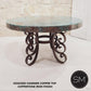 Mexports by Susana Molina 48" Oxidized Hammered Copper Round Dining Table With Hand-Forged Base