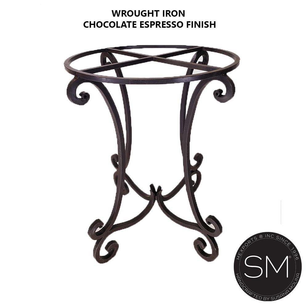 Mexports by Susana Molina 48" Oxidized Hammered Copper Top Luxury Round Pub Table With Nails