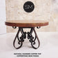 Mexports by Susana Molina 48" Oxidized Hammered Copper Wrought Iron Legs Round Dining Table