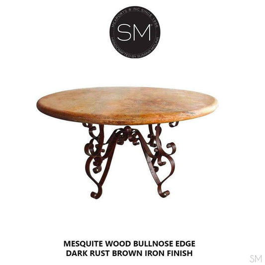 Mexports by Susana Molina 48" Peach Travertine Bullnose Edge Luxury Round Dining Table