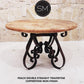 Mexports by Susana Molina 48" Peach Travertine Bullnose Edge Round Vintage Outdoor Dining Table