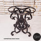 Mexports by Susana Molina 48" Peach Travertine Chisel Edge Round Dining Table With Wrought Iron Base