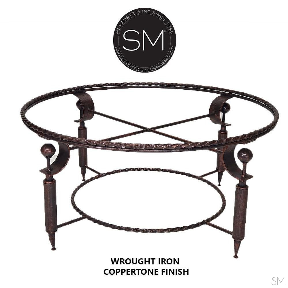 Mexports by Susana Molina 48" Peach Travertine Stone Chisel Edge Contemporary Round Coffee Table