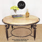 Mexports by Susana Molina 48" Peach Travertine Stone Chisel Edge Contemporary Round Coffee Table