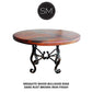 Mexports by Susana Molina 48" RD Mesquite Wood Top Hammer Copper Inlay With Nailheads on Edge Voguish Round Dining Table