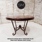 Mexports by Susana Molina 48" RD Rustic Mesquite Wood Top Red Coral Inlay Round Dining Table