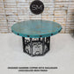 Mexports by Susana Molina 48" RD x 30" H Oxidized Hammer Copper Top With Nailheads Round Dining Table