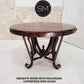 Mexports by Susana Molina 48" Solid Mesquite Wood Gold Citrine Inlay With Nailheads on Edge High End Round Dining Table